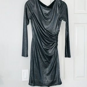 NWT Soprano Silver Metallic Bodycon Dress